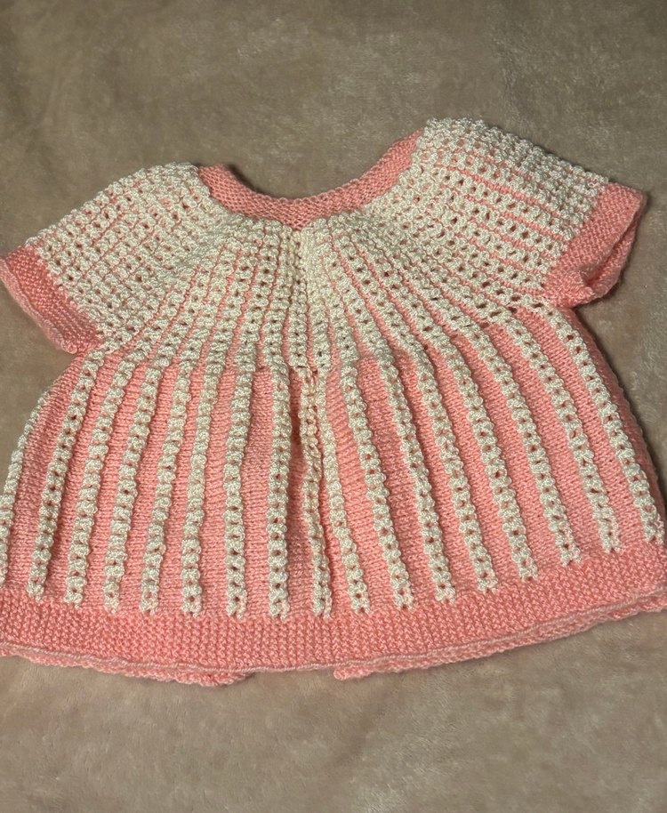 Kız Çocuk Vintage Stil Kısa Kollu Triko Hırka - Görsel 3