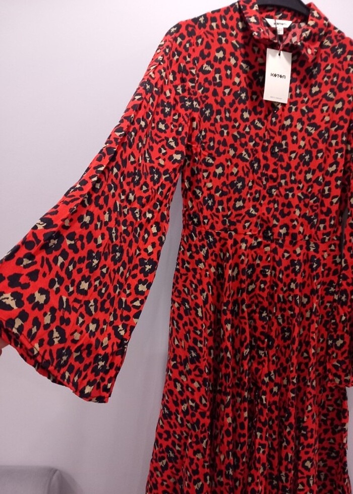 Etiketli 38 beden Çan kesim Elbise Koton - Görsel 2