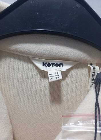 Etiketli Kaşe ceket koton - Görsel 5