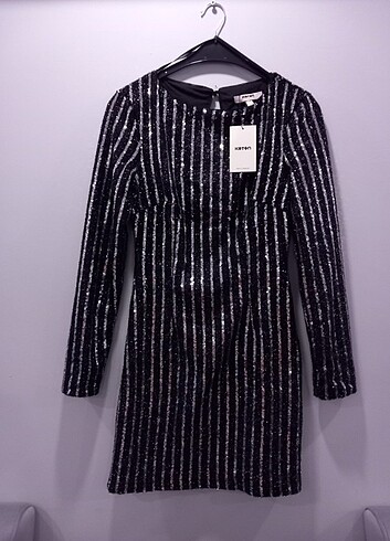 Etiketli XS-S beden Party wear Elbise Koton