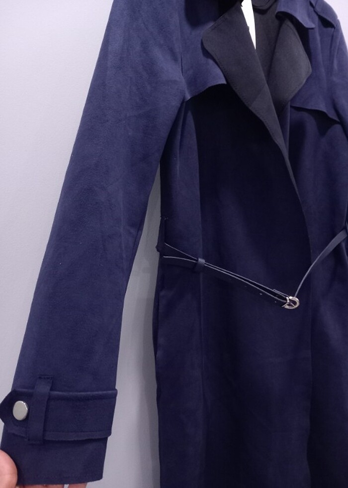 Koton Nubuk Süet Trenckot Pardesu - Görsel 3