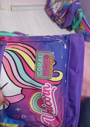 Coral High Su Yeşili Lavanta Unicorn Okul Çantası Seti - Görsel 9