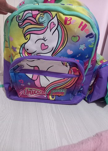 Coral High Su Yeşili Lavanta Unicorn Okul Çantası Seti - Görsel 6