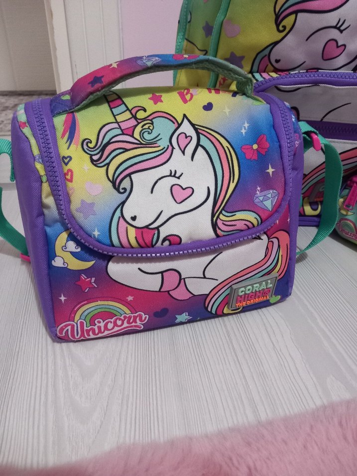 Coral High Su Yeşili Lavanta Unicorn Okul Çantası Seti - Görsel 4