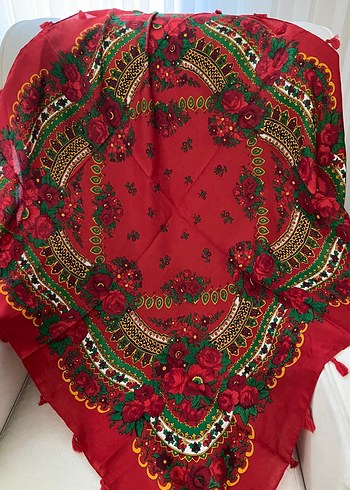 Püsküllü Çok Renkli Bohem Kadın Şal - Görsel 2