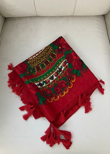 Püsküllü Çok Renkli Bohem Kadın Şal - Görsel 3