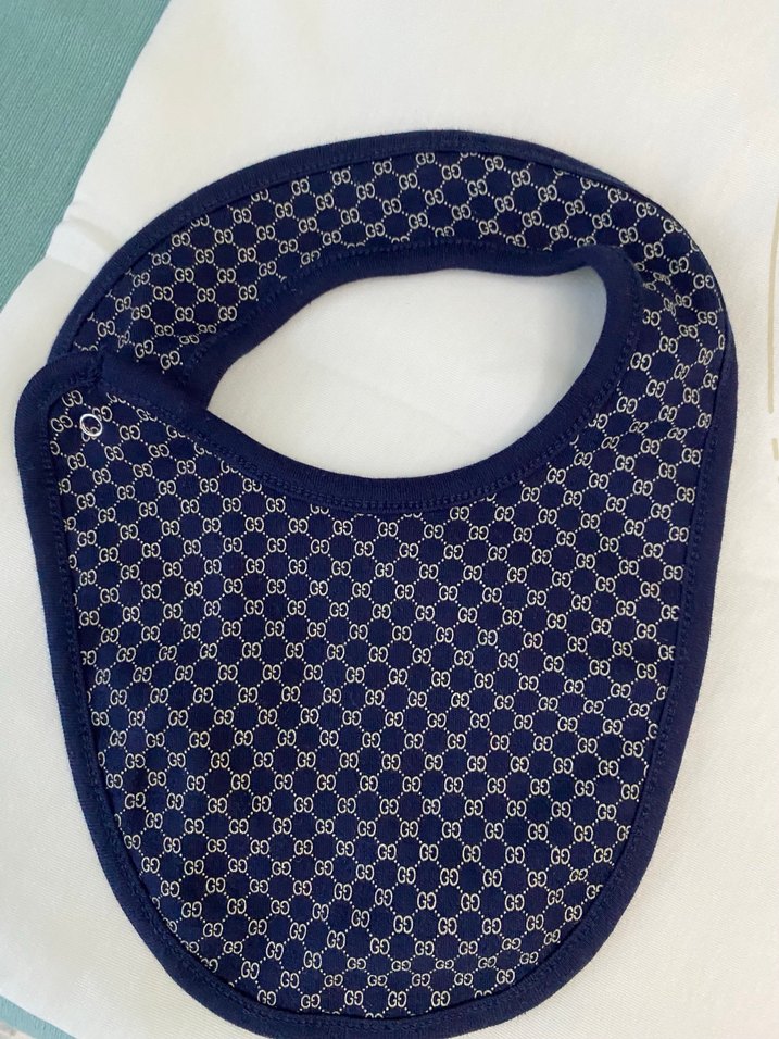 Nakışlı Mavi Bebek Önlüğü - Görsel 2