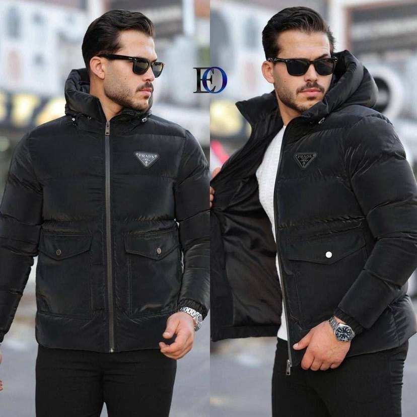 Erkek Siyah Şişme Kısa Mont - Görsel 3