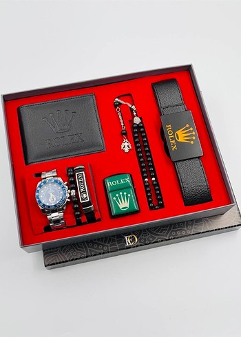 Rolex Siyah Erkek Saat ve Aksesuar Seti - Görsel 7