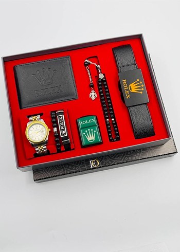 Rolex Siyah Erkek Saat ve Aksesuar Seti - Görsel 8