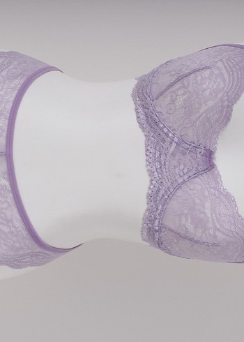 Pastel Mor Dantel Midi Sütyen