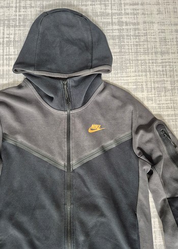 Nike Gri Fermuarlı Kapüşonlu Erkek Sweatshirt - Görsel 2