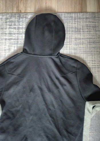 Erkek Gri Kapüşonlu Fermuarlı Sweatshirt - Görsel 5