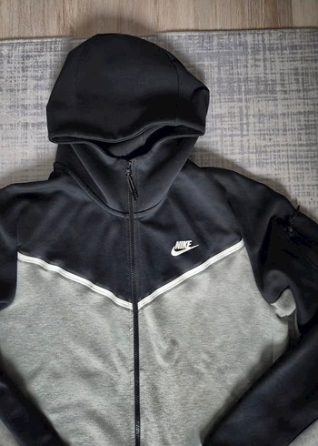 Erkek Gri Kapüşonlu Fermuarlı Sweatshirt - Görsel 2