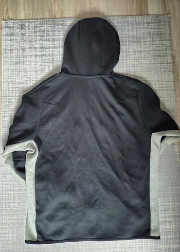 Erkek Gri Kapüşonlu Fermuarlı Sweatshirt - Görsel 4