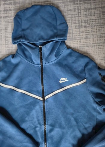 Nike Kapüşonlu Mavi Fermuarlı Sweatshirt - Görsel 2