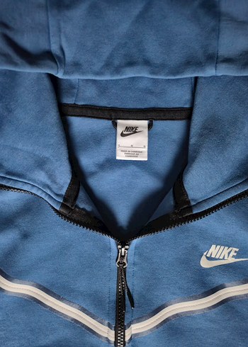 Nike Kapüşonlu Mavi Fermuarlı Sweatshirt - Görsel 3