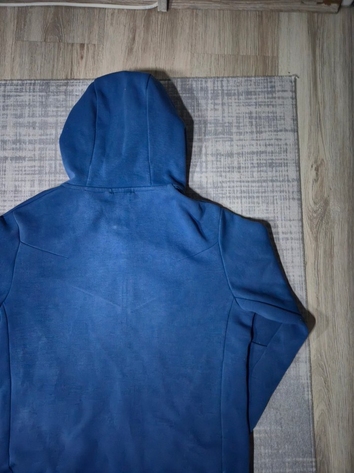 Erkek Mavi Fermuarlı Kapüşonlu Sweatshirt - Görsel 5