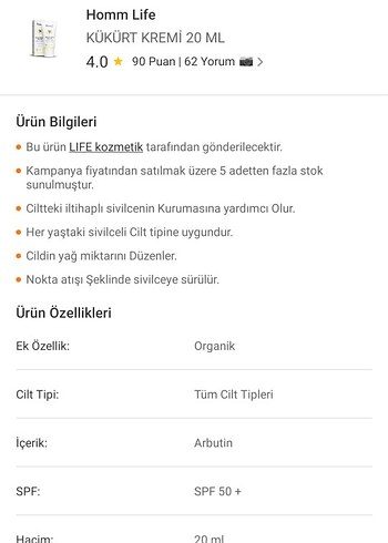 Homm Life Kukürt Kremi 20 ml Akne Karşıtı - Görsel 3