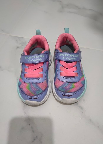 22 Beden Skechers Kız Çocuk Renkli Bağcıksız Spor Ayakkabı