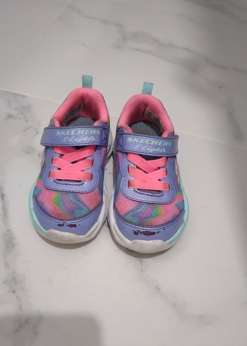 22 Beden çeşitli Renk Skechers Kız Çocuk Renkli Bağcıksız Spor Ayakkabı