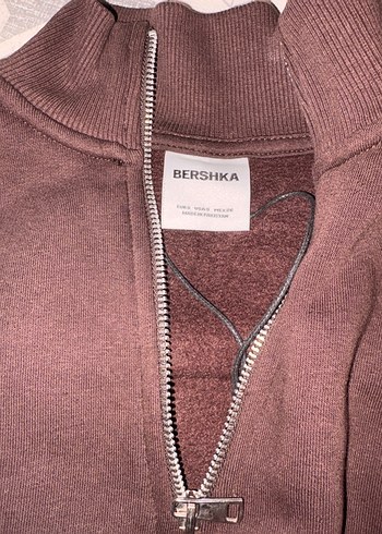 Bershka Yarım Fermuarlı Kahverengi Kadın Sweatshirt