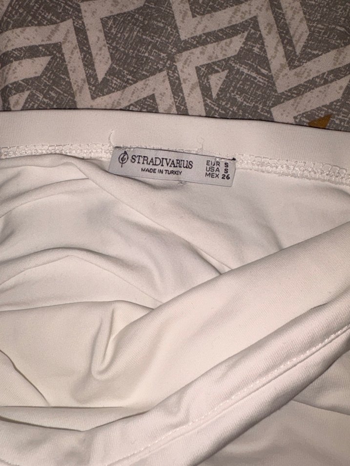 Beyaz Düz straplez crop - Görsel 2