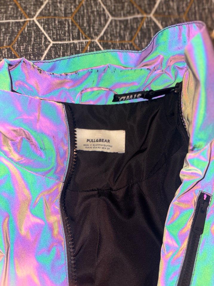 Pull bear ince hologram ceket - Görsel 3
