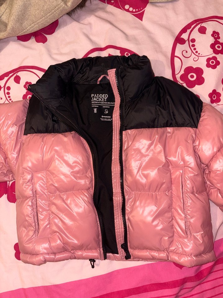 Stradivarius pembe şişme mont - Görsel 2