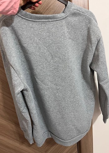 Gri Oversize Basic Sweatshirt - Görsel 2