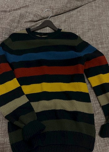 Çizgili Triko Kazak - Görsel 3