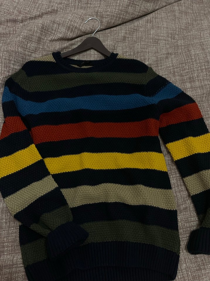 Çizgili Triko Kazak - Görsel 3