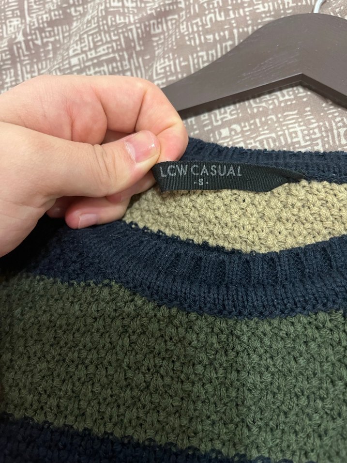 Çizgili Triko Kazak - Görsel 4