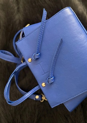Mavi Deri Çanta - Görsel 4