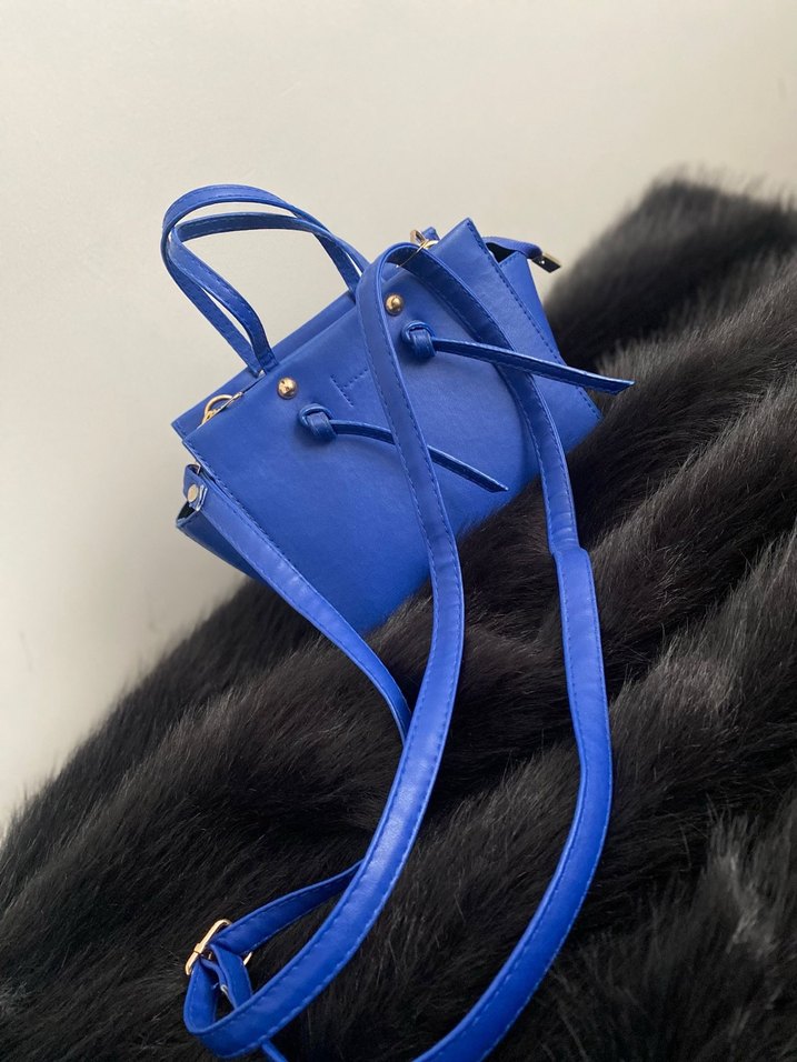 Mavi Deri Çanta - Görsel 3