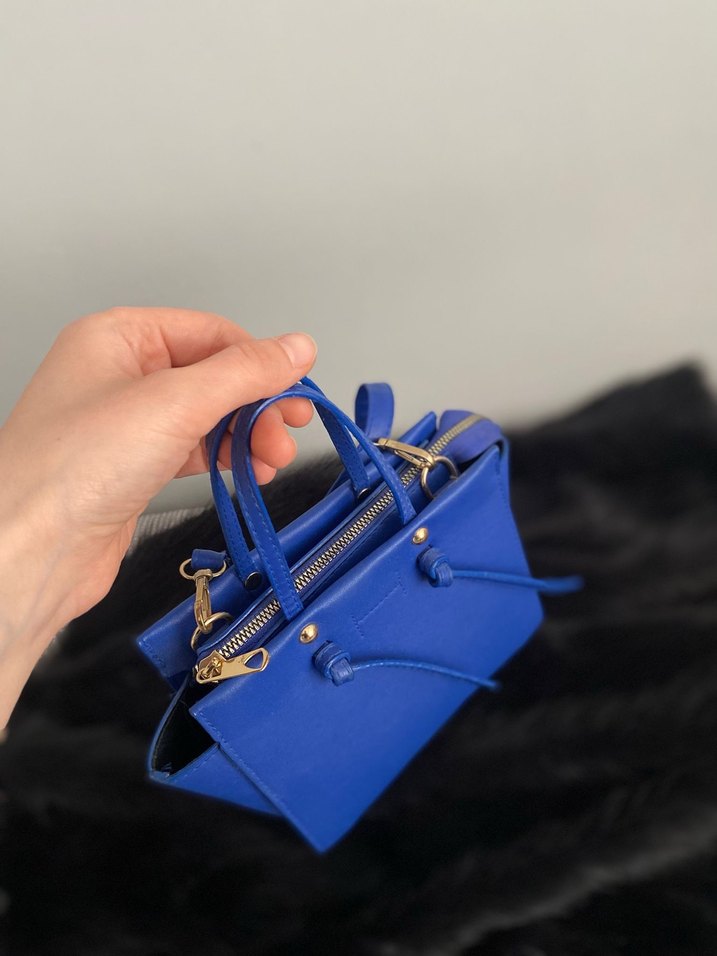 Mavi Deri Çanta - Görsel 2