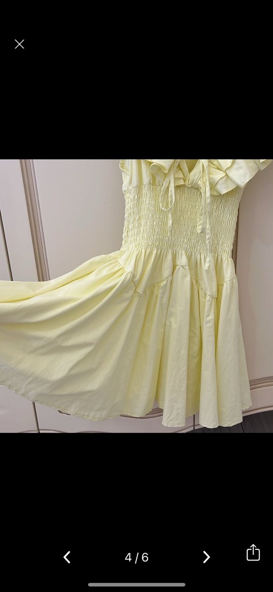 Sarı  Fırfırlı Elbise - Görsel 2