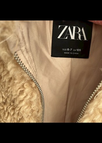 Kısa Kesim Bej Kürk çocuk mont - Görsel 3