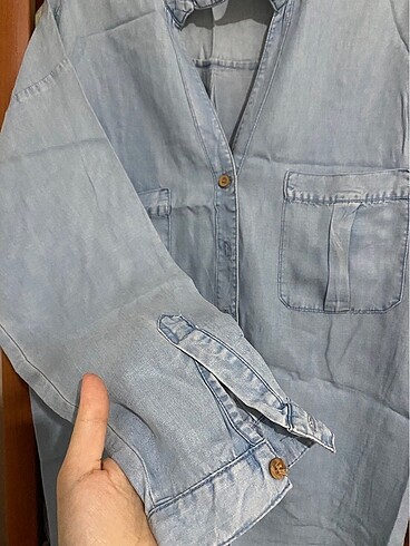 m Beden Denim Gömlek