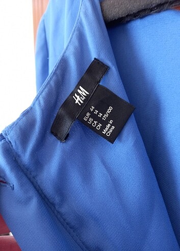 H&M Cobalt mavisi şifon elbise 