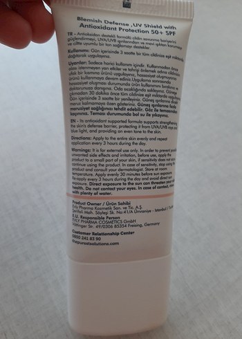 Diğer The Purest Solutions 50 SPF Blemish Defense Güneş Koruyucu