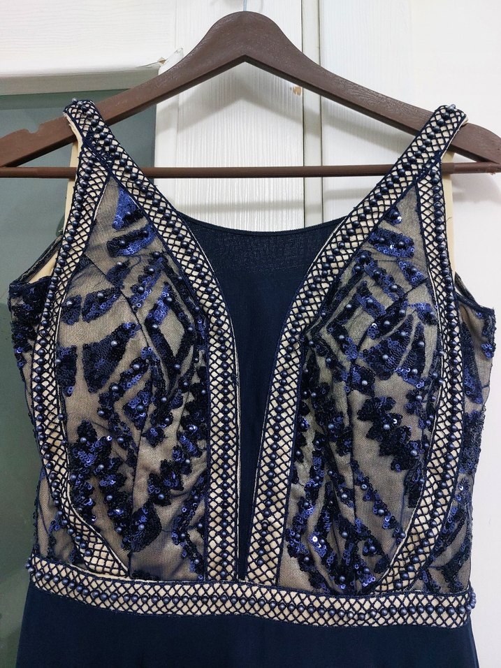 Lacivert Uzun Abiye Elbise - Görsel 2