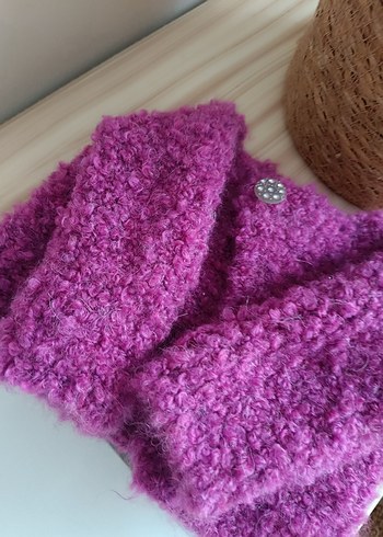 Mor Örgü Kız Çocuk Hırkası - Görsel 5