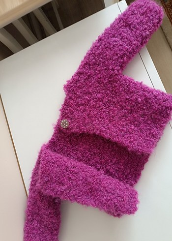 Mor Örgü Kız Çocuk Hırkası - Görsel 2