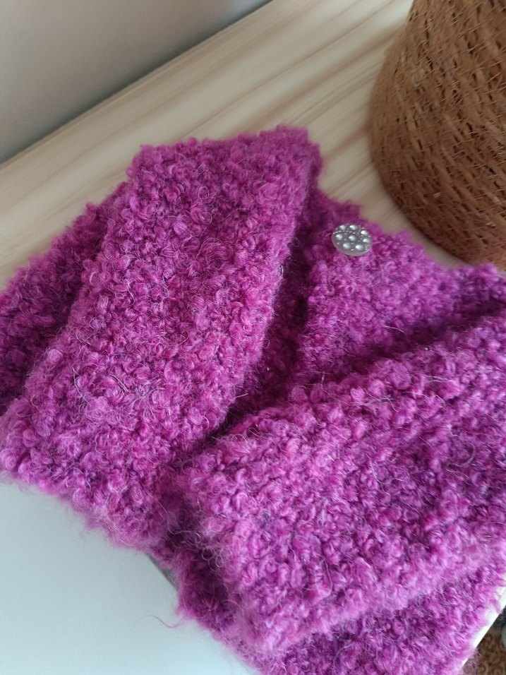 Mor Örgü Kız Çocuk Hırkası - Görsel 5