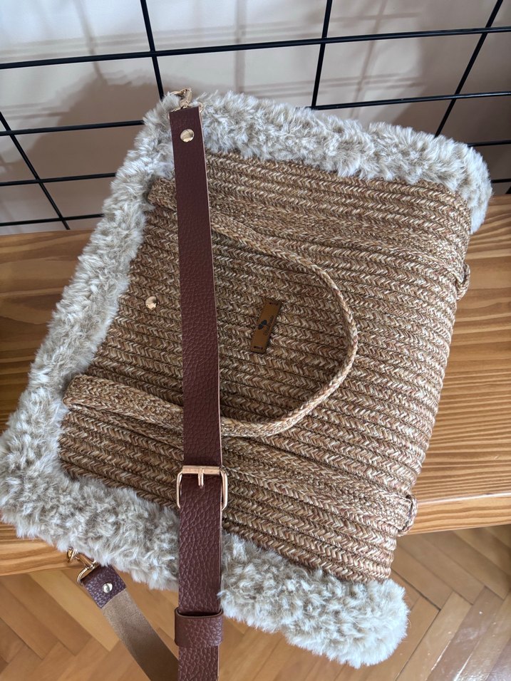 Kürk Detaylı Bohem Kadın Çanta - Görsel 2