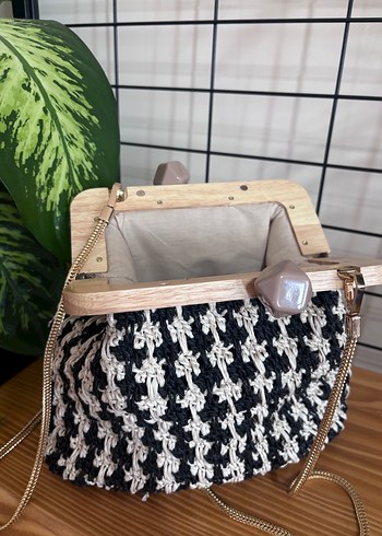 Bohem Örgü kaz ayağı Desenli Kadın El Çantası - Görsel 4