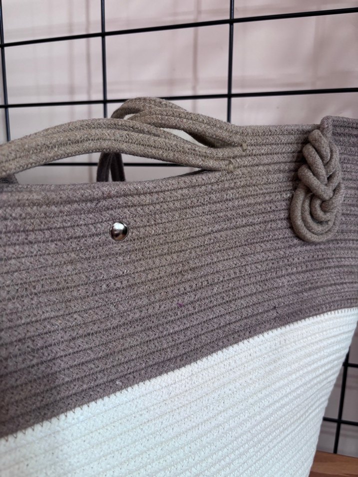 Gri Beyaz Plaj Çantası - Görsel 4