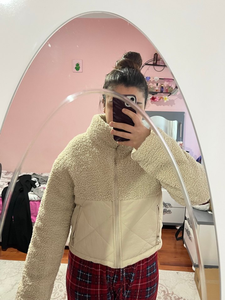 Pull&Bear muadili bej mont - Görsel 5