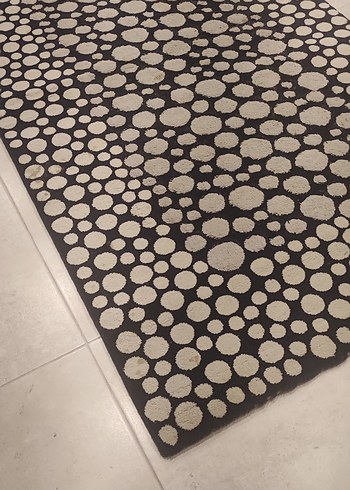 Gri Siyah Puantiyeli Modern Halı - Görsel 2